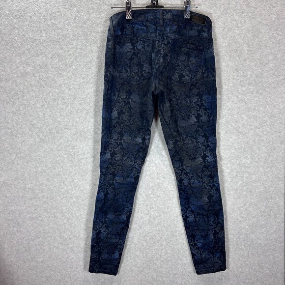 Guess Kate Skinny Blue Damask Print Jeans Size 28 Avant Garde Floral Boho - Picture 11 of 15